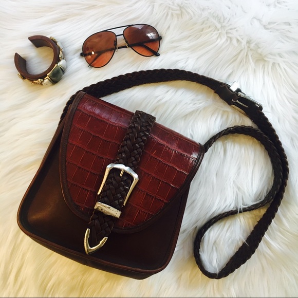 RARE Vintage Brighton Belt Bag Crocodile Crossbody